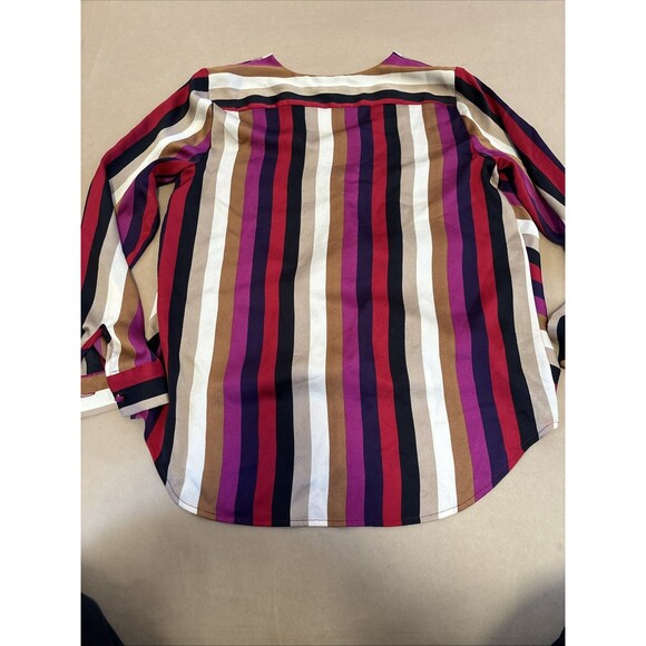 Vince Camuto Striped Blouse XS Corporatecore Classic *Missing Modesty Button - Picture 6 of 6